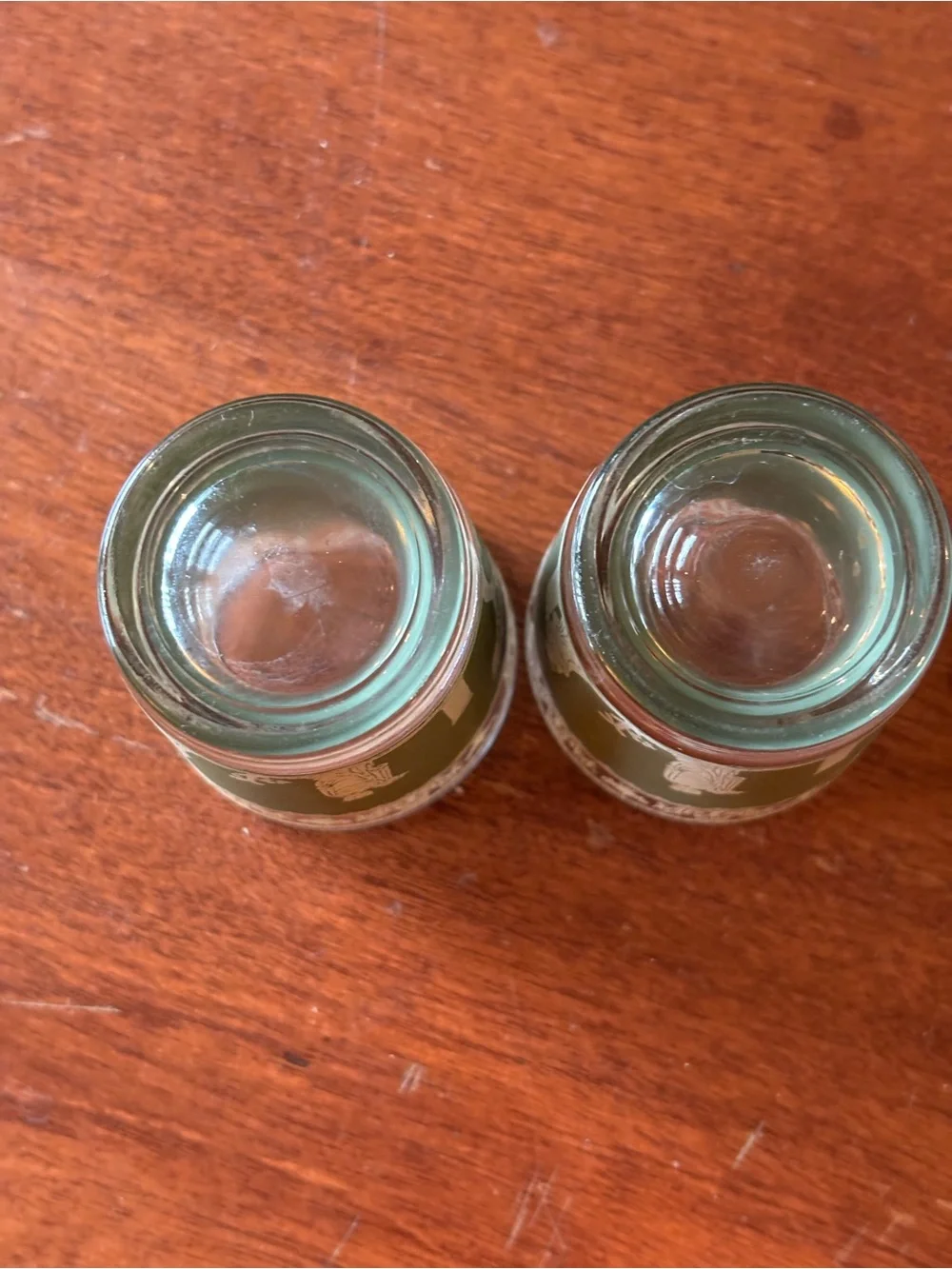 Jeanette Glass Hellenic Green shot glasses set of 2